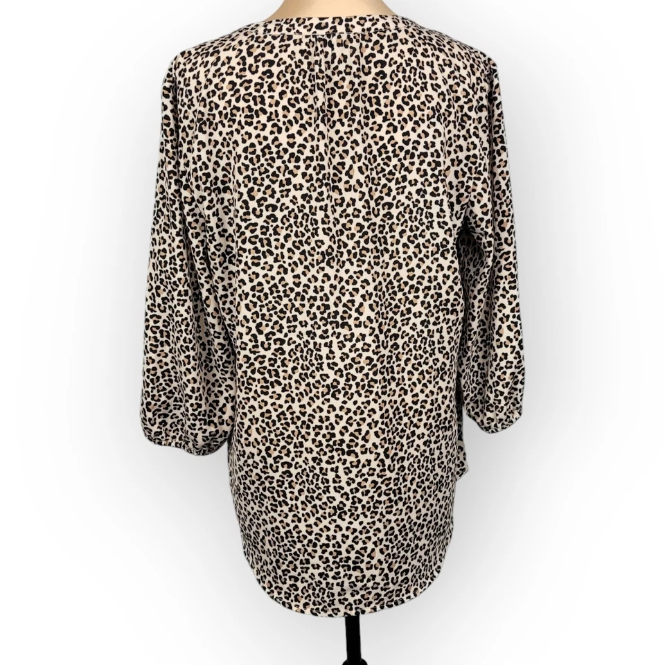 Blusa Maurices Estampado Leopardo Abotonada Lg Ligera Mob Esposa Safari Preppy Foto 2 de 4