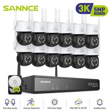 SANNCE 8MP 16CH NVR 5MP PT Color Wireless Security Camera System Twao Way Audio