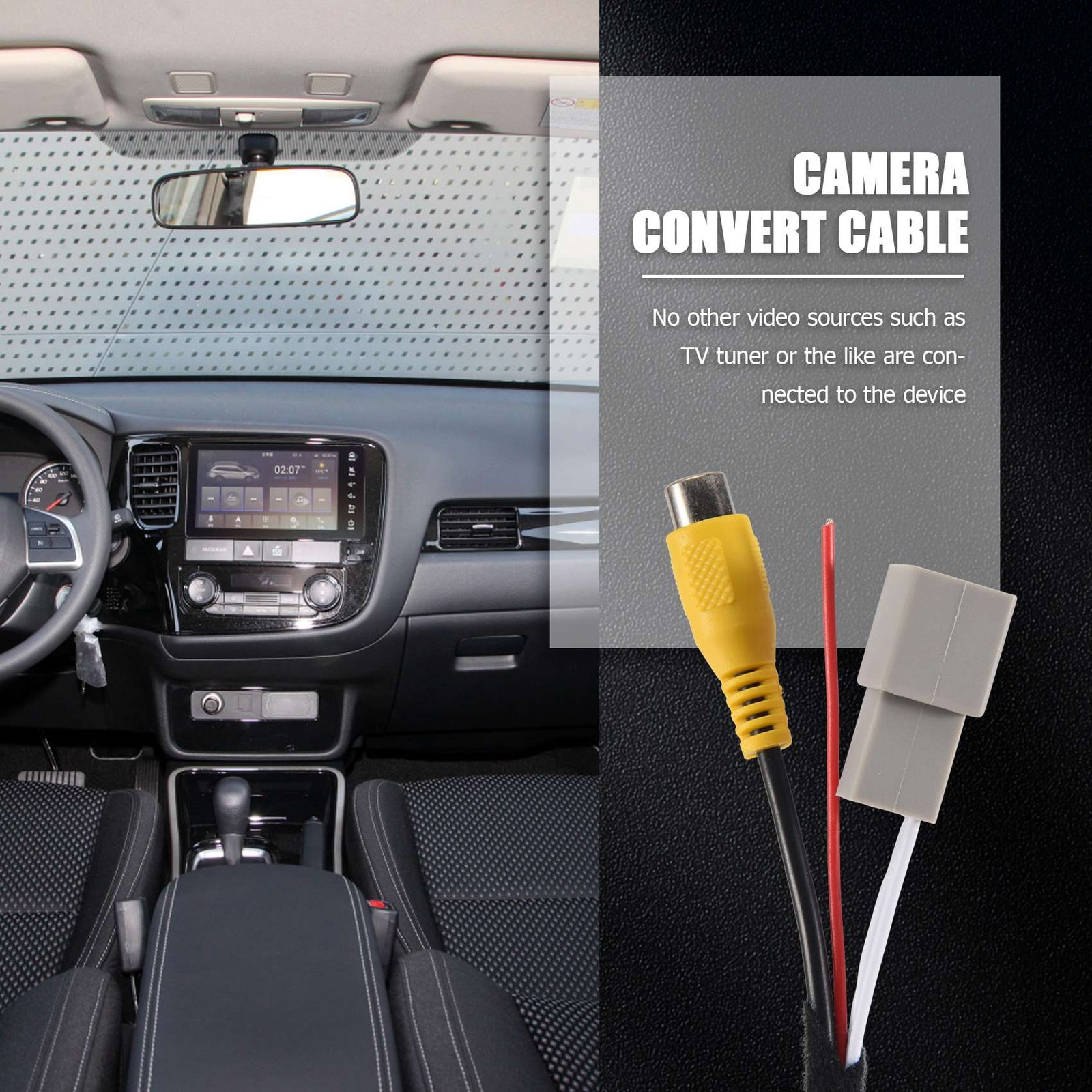 1X(Car Rear View Camera  Video Reverse Camera Convert Cable Adapter for 6011 view 2