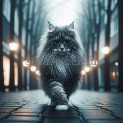 Digital Image Picture Photo Wallpaper Background Desktop Art Cat Street #A190