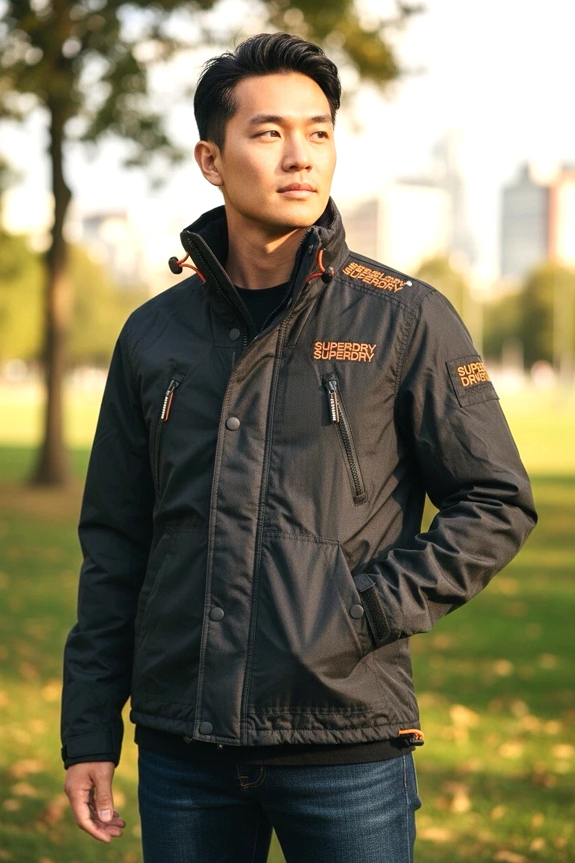 Superdry Ski Edition 1 Jacket Mens M Japan Engineered Wind Attacker Knit Collar