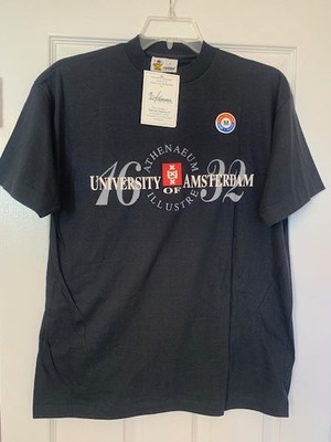 New w/Tags, University of Amsterdam Edam Holland Graphic T Shirt Medium Black