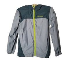 Columbia Boys Medium 10 12 Hooded Outdoor Windbreaker Gray Jacket