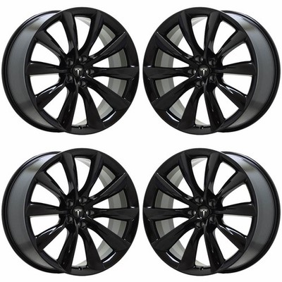22'' Tesla Model X Gloss Black wheels rims Factory OEM set 97771 97845 EXCHANGE