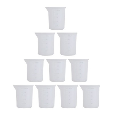 10pcs Silicone Resin Measuring Cup 100ml Measure Cup for Epoxy Resin Mixing,Mold