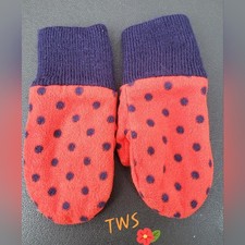 GAP Kids Red Mittens with Navy Dots
