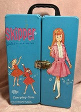 Vintage Skipper Barbie Sister Doll Carrying Case Blue Vinyl 1964 Mattel SPP VTG