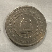 1881 Estados Unidos de Colombia 2-1/2 Centavos Coin #A09