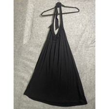 Guess Womens Black Ruffle Halter Mini Dress Empire Waist Rayon Stretch