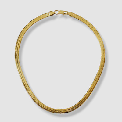 $140 Fallon Women's Gold Short Herringbone Chain Necklace