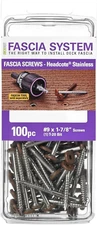 Deckfast Stainless Steel Fascia Screws 9 X 1-7/8 T-20 Star Drive Chocolate 100 P
