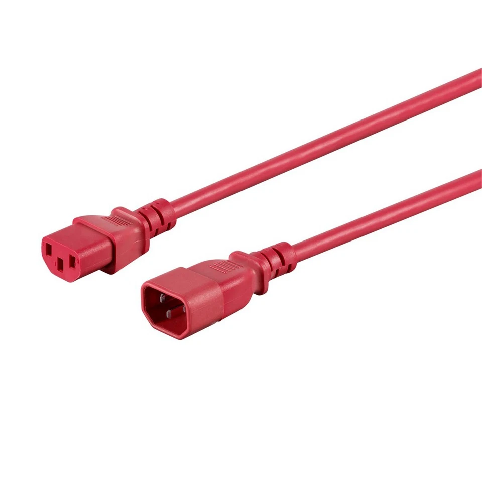 5x 3FT Power Extension Cord Cable IEC Kettle C14 To C13 Male To Female 18/3 Red - Image 2 of 4
