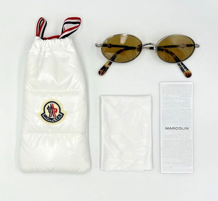 Authentic MONCLER TATOU ML0224 14N Shiny Ruthenium w/Brown