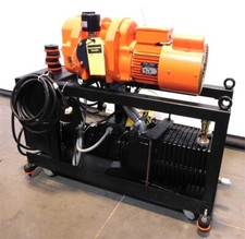 ALCATEL  ROOTS VACUUM PUMP, W/ MECH. FOREPUMP, VACUUM SWITCH, HEAVY DUTY CART