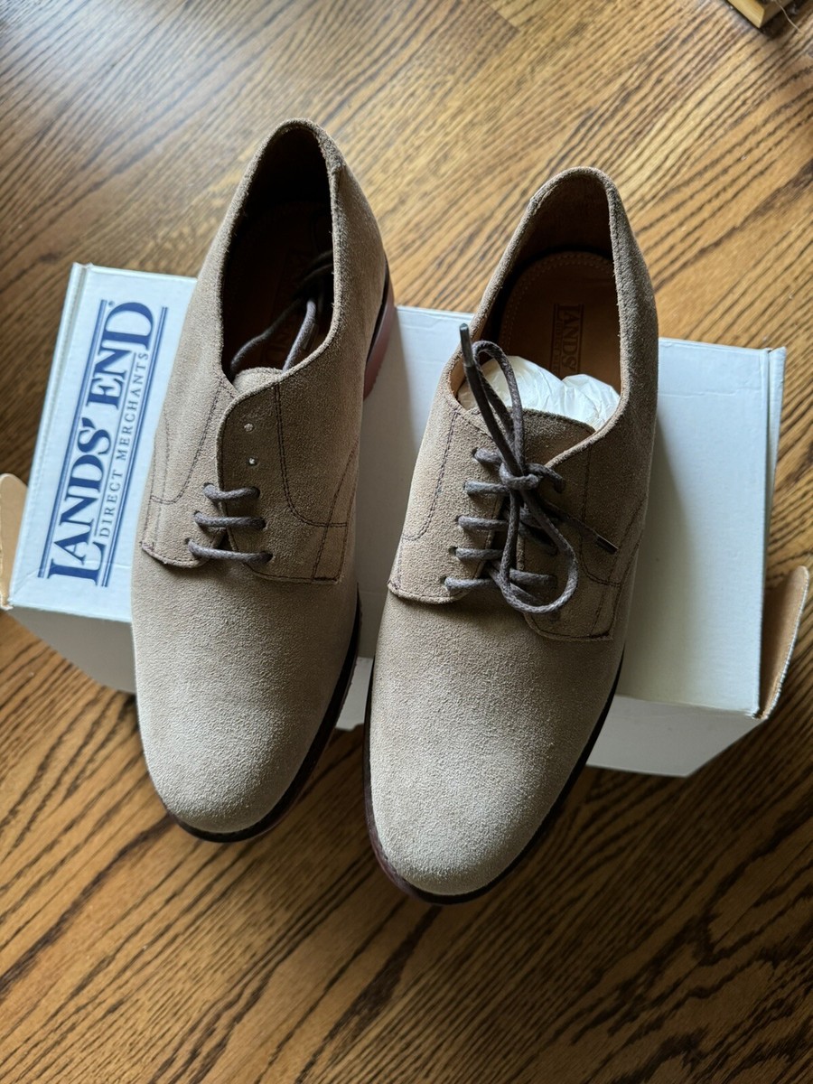 Lands\' End Tan Suede Oxfords NWT Land main image 3