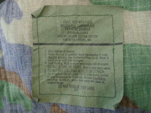 Abrigo Camisa Camuflaje Bosque BDU Marina USN Militar EE. UU. Mediana Regular 1999 20-D - Imagen 11 de 12