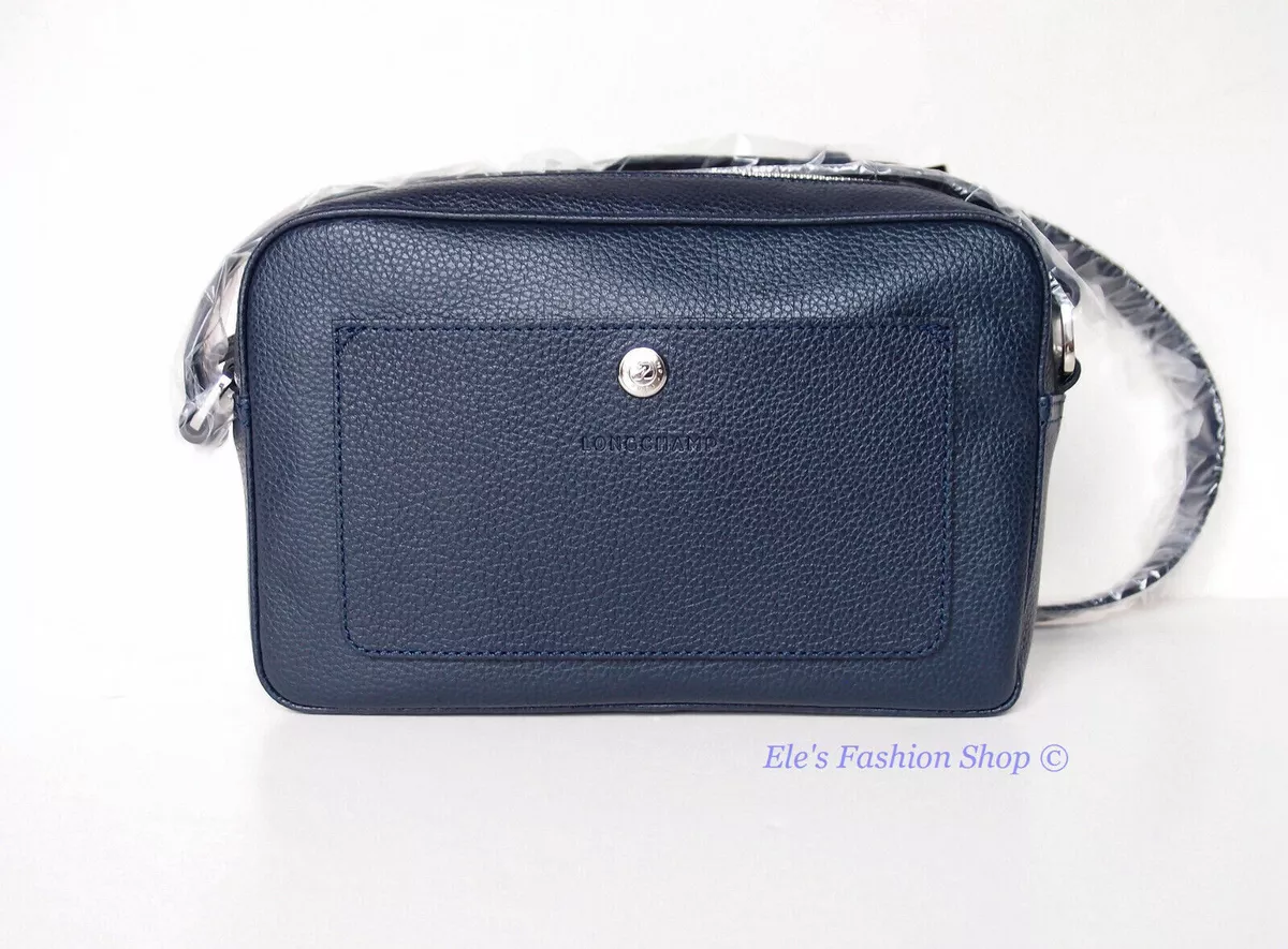 NWT LONGCHAMP Le Foulonne Leather Camera Bag Crossbody Bag NAVY BLUE AUTHENTIC