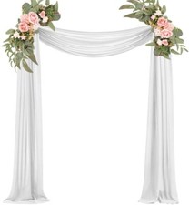 White Wedding Arch Draping Fabric 29" X 20FT Sheer Drapes Chiffon Fabric for ...