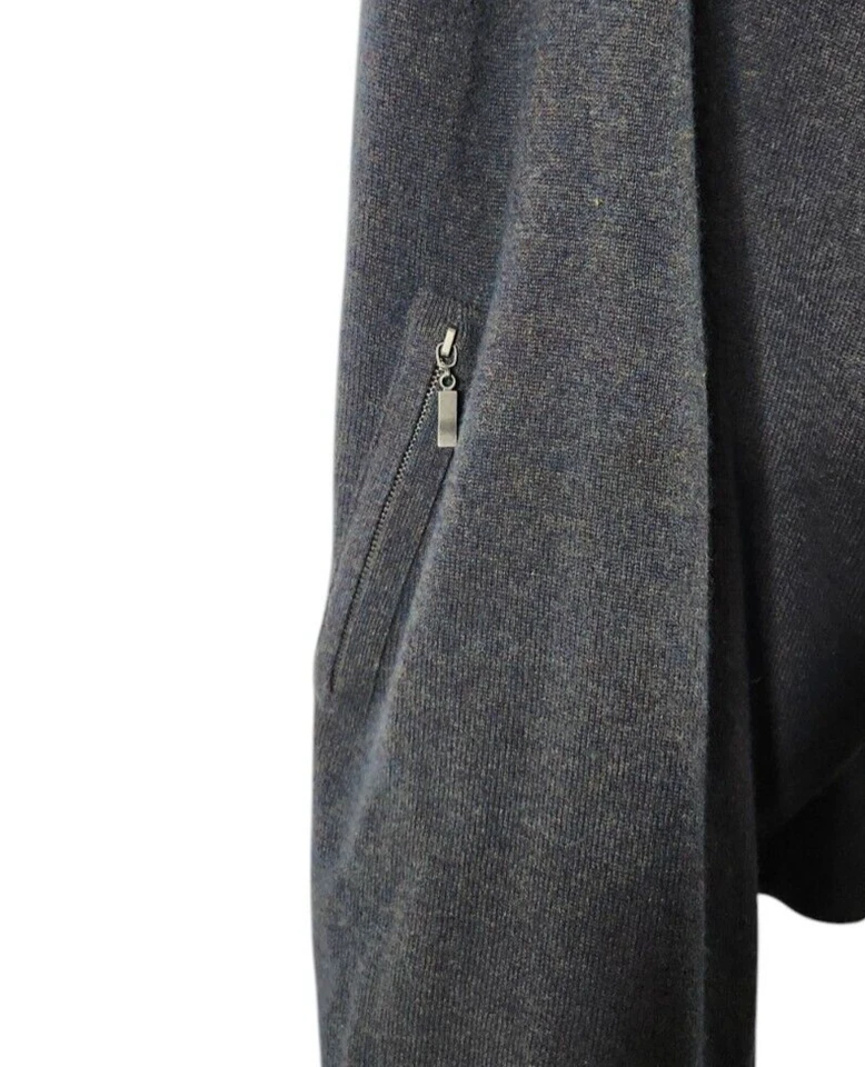 Suéter Peck & Peck para mujer M 2 capas 100 % cachemir bolsillos con cremallera grisáceo-verde Foto 4 de 4