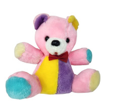 10" VINTAGE CONESCO CHASE PINK PURPLE BABY TEDDY BEAR STUFFED ANIMAL PLUSH TOY
