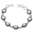 Moonstone Gemstone Handmade 925 Sterling Silver Jewelry Bracelets Sz 7-8"