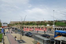 PHOTO  SHEAF SQUARE & MIDLAND RAILWAY STATION. PARKHILL FLATS IN THE BACKGROUND.