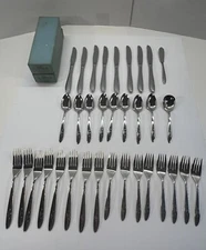 Stanhome Deluxe Stainless 34 Pieces Knives Forks Spoons Vintage Cutlery Lot