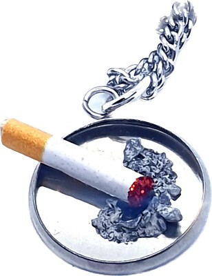 Handmade CIGARETTE & ASHTRAY NECKLACE MINIATURE charm MINI fags CIGS  straights