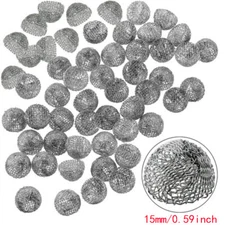 50 Pcs 15mm 0.59inch Tobacco Pipe Screen Filter Metal Ball Smoking Accessories