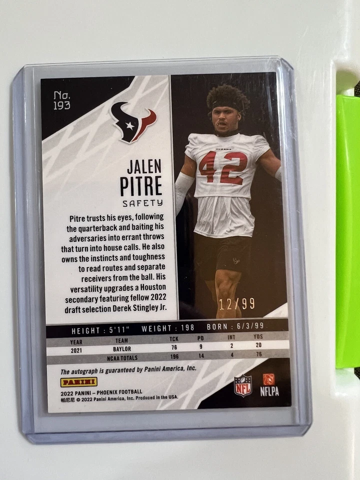 2022 Panini Phoenix - Rookies Jalen Pitre #193 Pink Autographs /99 (AU, RC) - Image 2 of 2