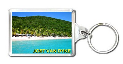 Jost Van Dyke British Virgin Islands MOD2 Keyring, Souvenir Keychain