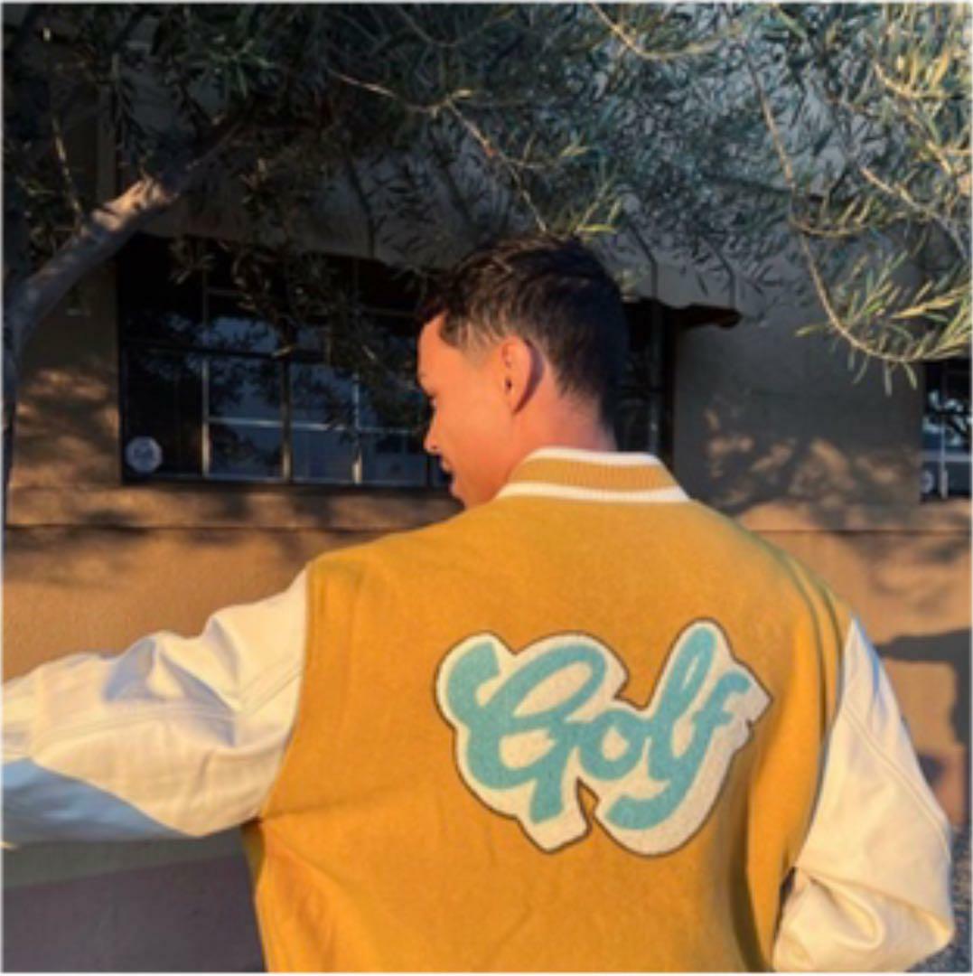 Golf Wang DIRT LETTERMAN JACKET MUSTARD 