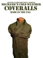 NEW SMALL US MILITARY HALF ZIP SNAP MECHANICS COLD WEATHER COVERALLS OVERALLS