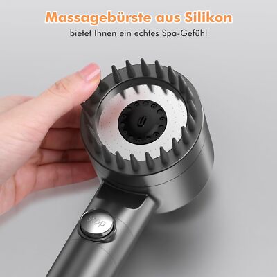FEELSO Duschkopf & Handbrause Combo – 25,4 Cm Regendusche, 7 Einstellungen, Mit Verstellbarem Arm & Pause-Taste