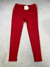 Fabletics Womens L Cloud Seamless High Waisted Leggings Short Deep Red LA Logo