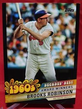 2020 Topps Update Brooks Robinson Decades' Best Black Parallel 199/299 Orioles