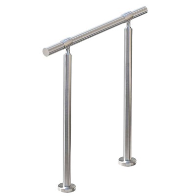 1-2 Step Stair Railing, Handrail for Indoor Outdoor Steps, 1.65 in Round DIY ...