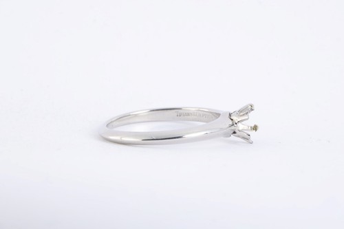 Tiffany & Co. 950 Platinum Solitaire Mount Ring Size 7 (4.10g.) - Picture 2 of 5