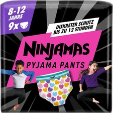 Ninjamas Pyjama Pants Herzen, 9 Absorbierende NachthöSchen, 8 Jahre, 27Kg-43Kg, Auslaufschutz FüR Die Ganze Nacht-image