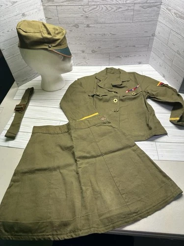 Vintage WWII JR WAAC US Child's G Army Corps Military Uniform Size 4 Top & Skirt