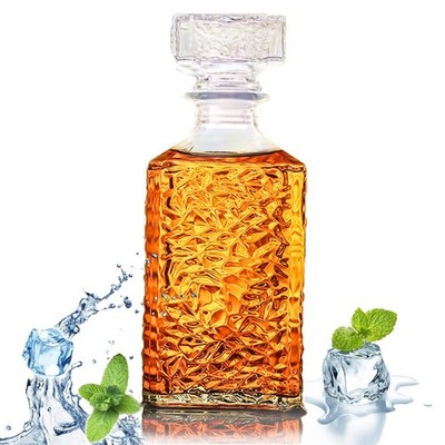 Decantador de whisky con tapón geométrico hermético de 946 ml (32 oz) para vodka