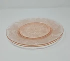 Set 2 Vtg MacBeth Evans Dogwood Pink Floral Depression Glass Dessert Plates 8"
