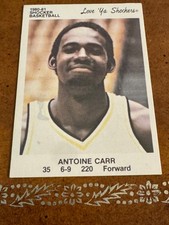 1980 Wichita State Shockers Police Basketball Card Antoine Carr Atlanta Hawks
