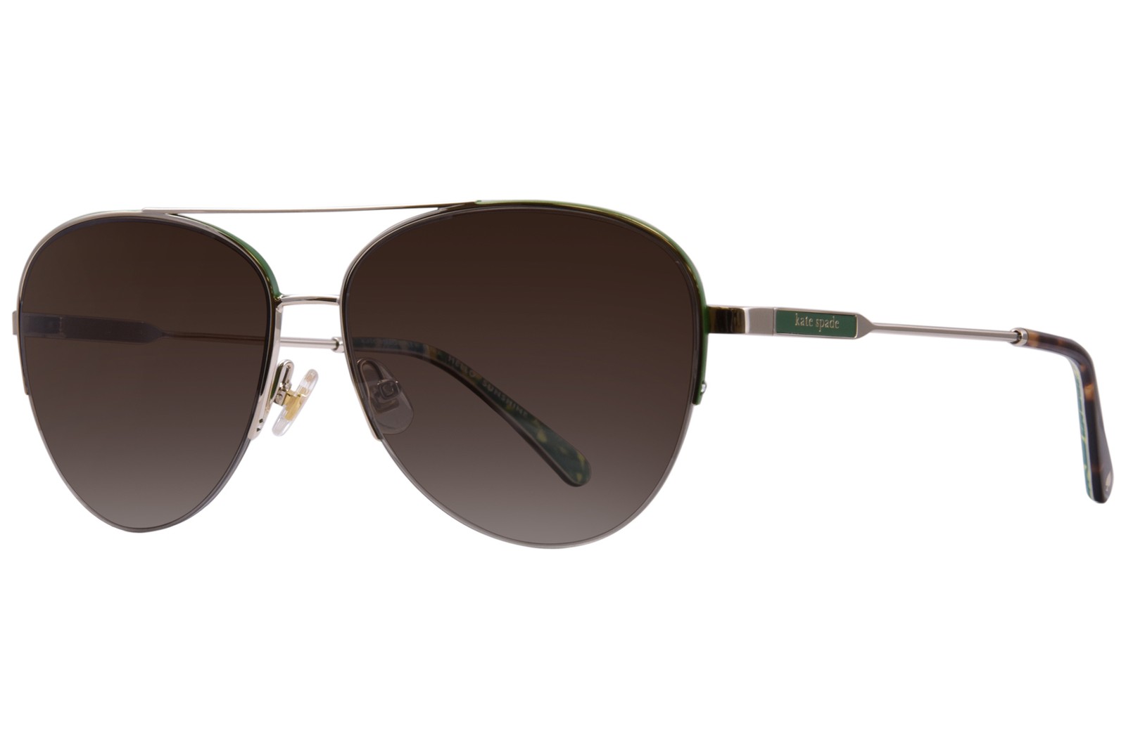 Солнцезащитные очки Kate Spade JaneceGS PEF Женские золотистыезеленыекоричневые с тонировкой Pilot 58 мм 18890₽