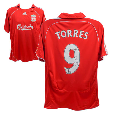 Fernando Torres Signed Liverpool FC Home Soccer Jersey #9 with