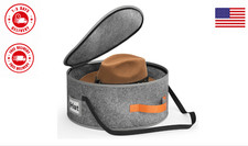 Cowboy Hat Box for Travel and Storage, Collapsible Cap Organizer Case with Handl