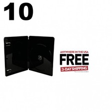 10 PREMIUM GLOSSY Black Blu-Ray Single DVD Cases 14MM  1-3 DAYS