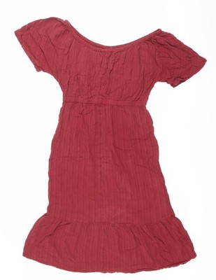 Next Damen rot A-Linie Kurzarm U-Ausschnitt Kleid Größe 8