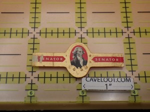 Vintage Senator Cigar Band Embossed Gold Red Litho Historical Ephemera