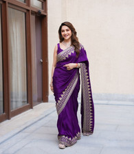 Ethnic Party Wear Wedding Designer Pakistani Womens Bollywood Saree Sari